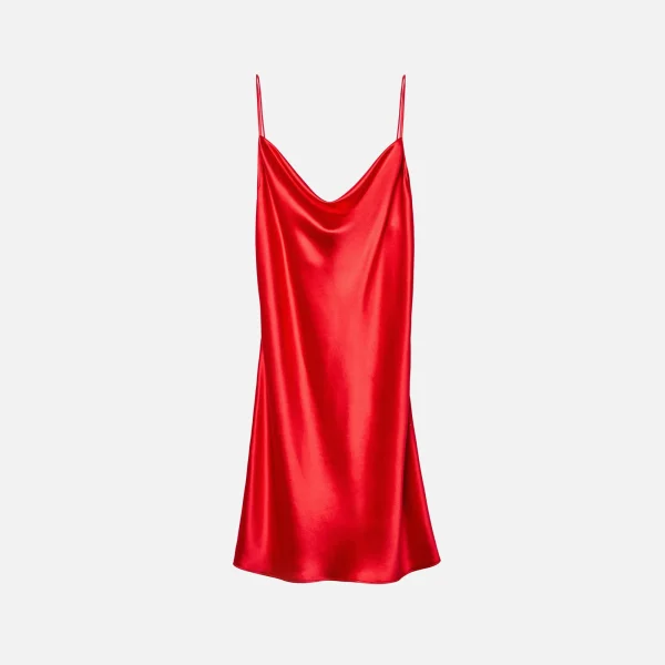 fleur du mal red poppy cowl neck mini slip dress - KITH-SHOP