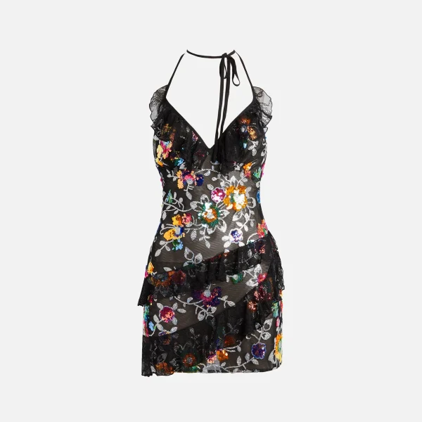 floral sequin ruffle mini dress by kim shui multi - KITH-SHOP