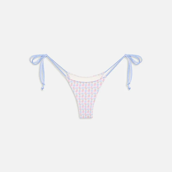 frankies bikinis divine plaid skimpy bikini bottom in rose picnic - KITH-SHOP