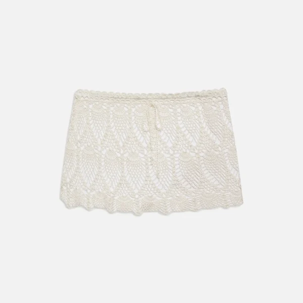 frankies bikinis white capri crochet mini skirt - KITH-SHOP