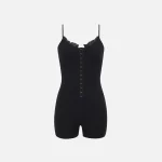 frankies bikinis x sydney sweeney annabella pointelle black bodysuit - KITH-SHOP