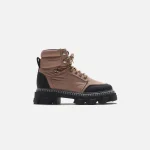 ganni beige and black cleated lace up hiking boots - KITH-SHOP