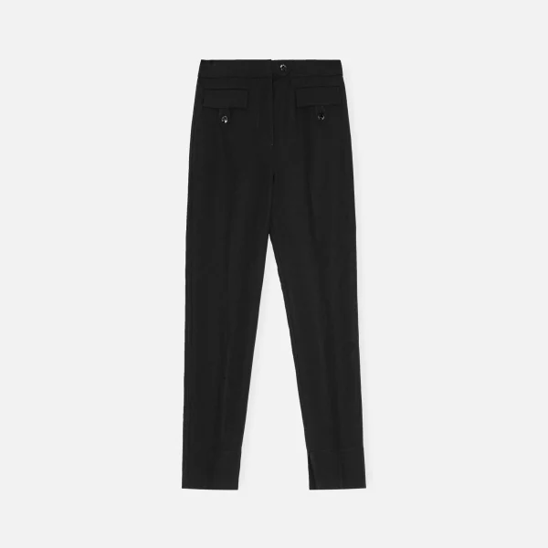 ganni black light twill suiting pants - KITH-SHOP