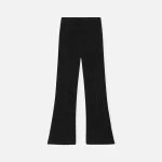 ganni black viscose stretch crepe flared pants - KITH-SHOP