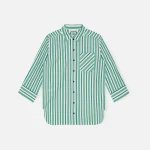 ganni creme de menthe striped cotton shirt - KITH-SHOP