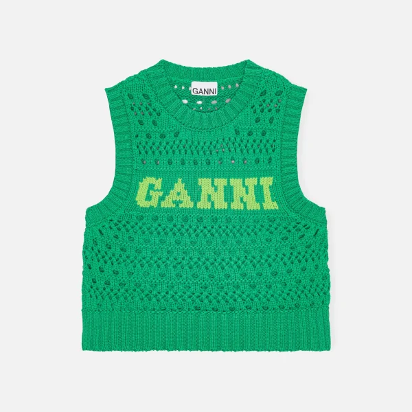 ganni juniper cotton rope short vest - KITH-SHOP