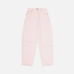 ganni overdyed stary denim pants in chalk pink - KITH-SHOP