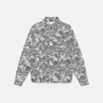 ganni printed denim shirt in brunnera blue - KITH-SHOP