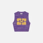 ganni purple wine graphic cropped vest - KITH-SHOP