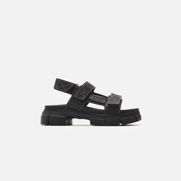 ganni women s black rubber sandals - KITH-SHOP