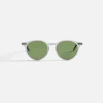 garrett leight clune 2047 sunglasses celestite frame semi flat pure green lens - KITH-SHOP