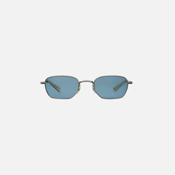 garrett leight holly sunglasses blue silver champagne mirror - KITH-SHOP