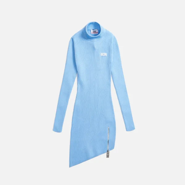 gcds baby blue asymmetrical design dress - KITH-SHOP