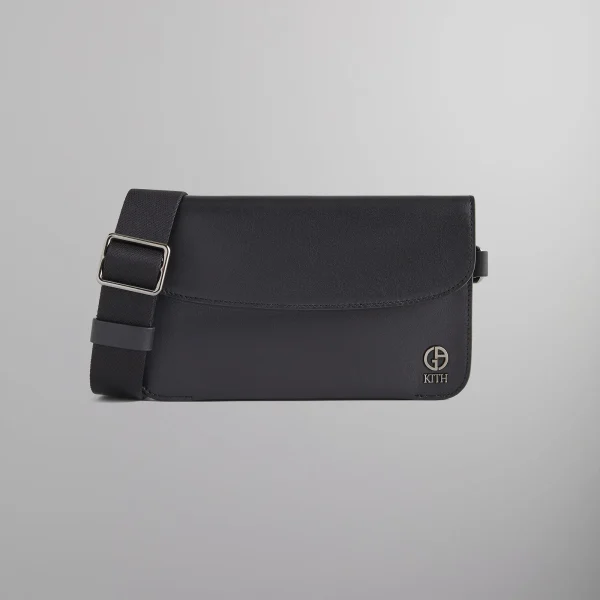 giorgio armani x kith leather double pouch black - KITH-SHOP