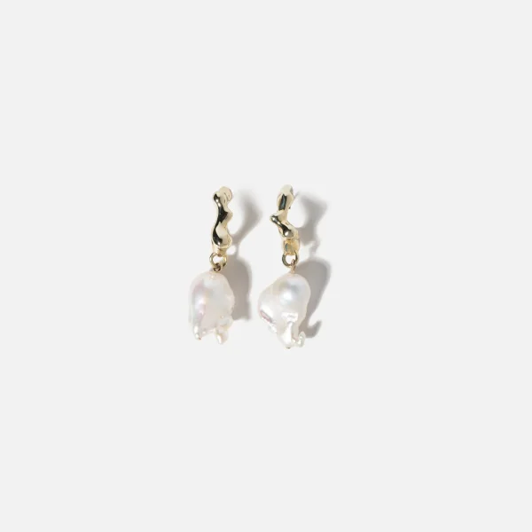 gold baroque drop earrings by faris - KITH-SHOP