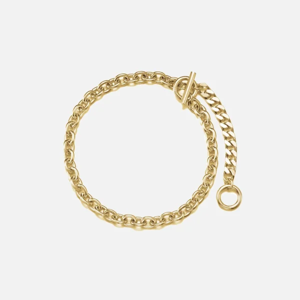 gold double toggle chain necklace with numbering - KITH-SHOP