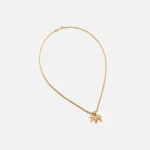 gold fallon cannabis charm with chain - KITH-SHOP