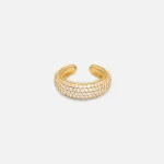 gold zirconia thick wood ear cuff - KITH-SHOP