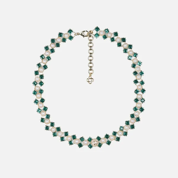 green crystal pearl necklace by casablanca - KITH-SHOP