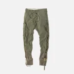 greg lauren army green fleece zipper lounge pants - KITH-SHOP