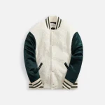 greg lauren ivory sherpa varsity jacket - KITH-SHOP