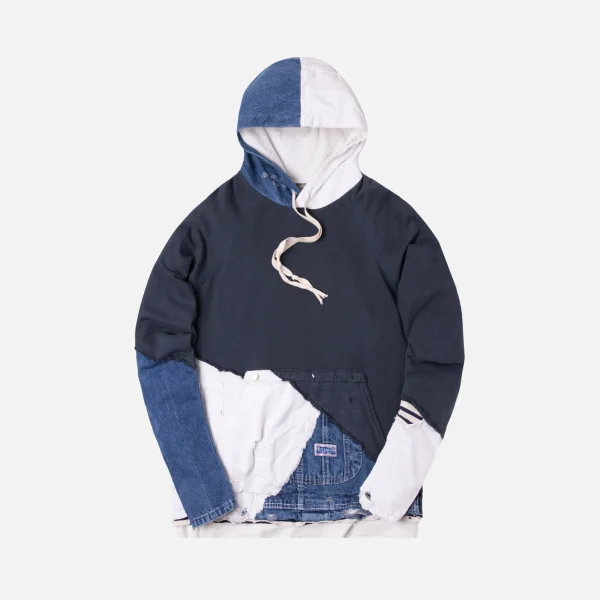 greg lauren navy 50 50 painter hoodie - KITH-SHOP