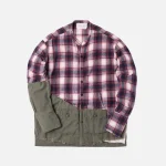 greg lauren red plaid army 50 50 studio shirt - KITH-SHOP