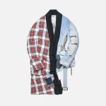 greg lauren vintage denim asymmetrical jacket in 50 50 highland plaid multi - KITH-SHOP