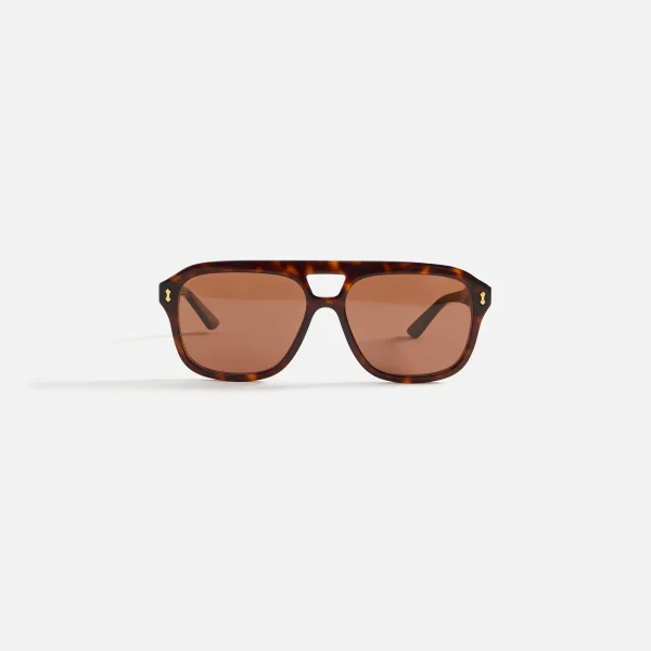 gucci 006 sunglasses in havana and brown - KITH-SHOP