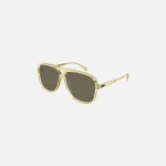 gucci acetate aviator sunglasses transparent yellow - KITH-SHOP