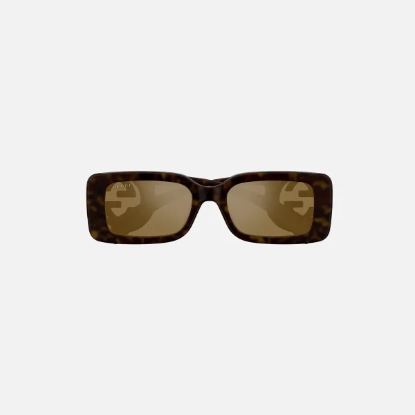 gucci black gg injection frame with brown accents - KITH-SHOP