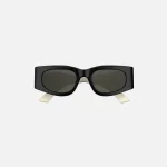 gucci black rectangular gg frame sunglasses - KITH-SHOP