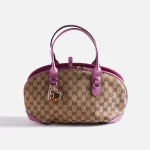 gucci canvas heart bit handbag pink by what goes around comes around - KITH-SHOP