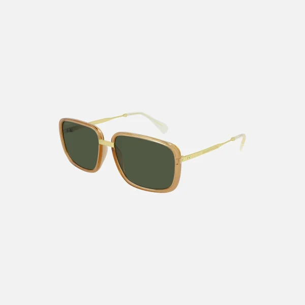 gucci clear wire frame eyewear with orange rim - KITH-SHOP