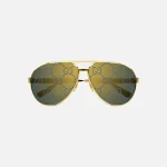 gucci gold monogram aviator sunglasses 64mm frame - KITH-SHOP