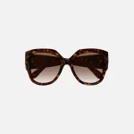 gucci large acetate t shell havana oversized sunglasses - KITH-SHOP