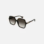 gucci large hexagon sunglasses tortoiseshell - KITH-SHOP