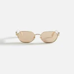 gucci oval metal eyeglasses frame size 56 white - KITH-SHOP