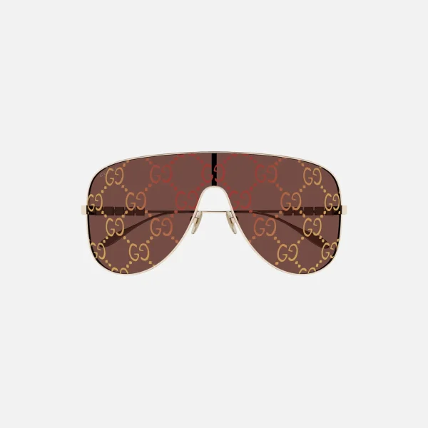 gucci red metal aviator sunglasses with monogram frame design - KITH-SHOP