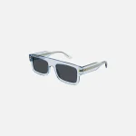 gucci square flat top sunglasses transparent blue frame - KITH-SHOP