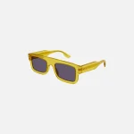 gucci transparent square sunglasses with yellow accents - KITH-SHOP