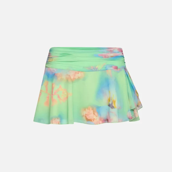 guizio floral silk mini skirt with slit ardere collection - KITH-SHOP