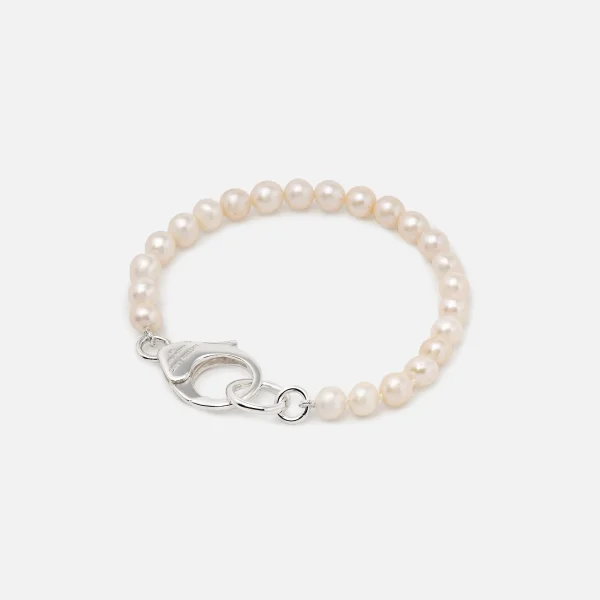 hatton labs white pearl lobster clasp bracelet size 8 - KITH-SHOP