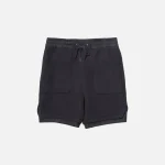 helmut lang black angled hem track shorts - KITH-SHOP