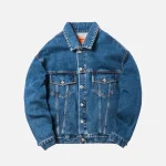 heron preston airbrush denim jacket in medium blue - KITH-SHOP