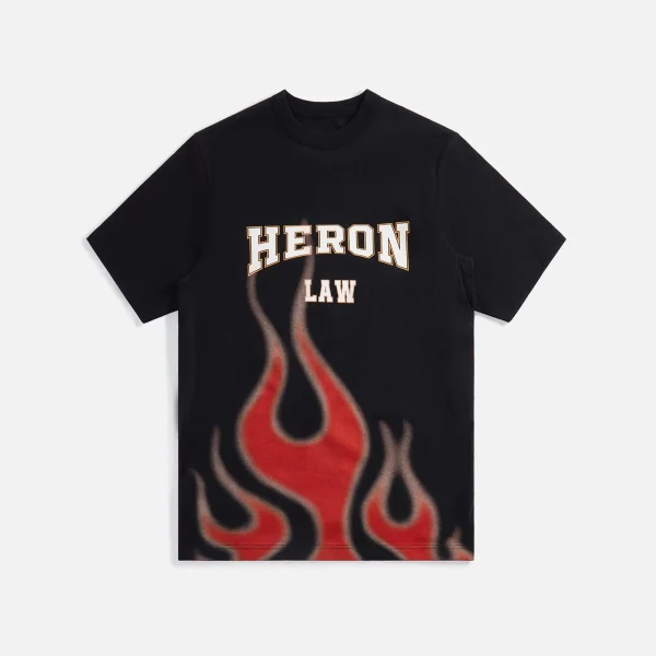 heron preston black and red law flames graphic t shirt - KITH-SHOP