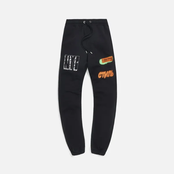 heron preston ctnmb spray pack sweatpants black orange - KITH-SHOP