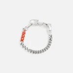 heron preston dip dye multichain necklace in silver with orange accents - KITH-SHOP