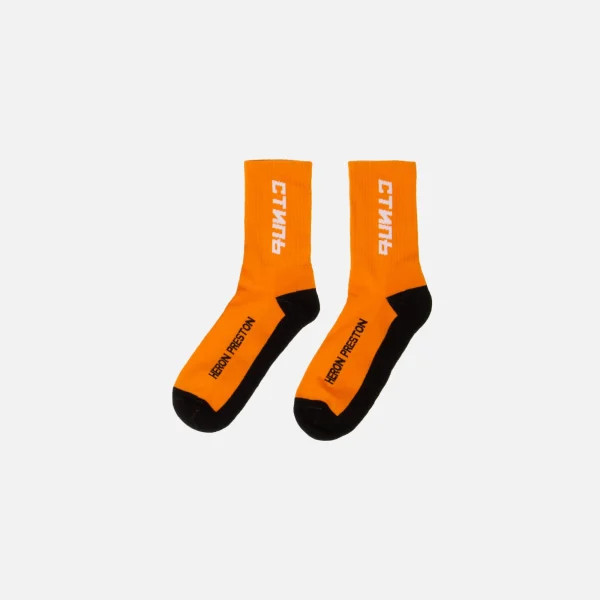 heron preston long socks in orange ctnmb collection - KITH-SHOP