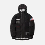 heron preston nasa high tech parka black with orange accents - KITH-SHOP